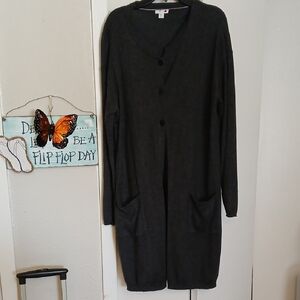 J. Jill Dark Gray Knit Sweater With Pockets